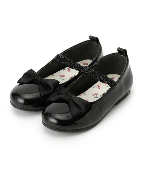 SHOO・LA・RUE（シューラルー）の「◆【18-20cm/セレモニー/入卒】リボンバレエシューズ（ドレスシューズ・キッズ・ブラック・90/80/20）」の2枚目の写真
