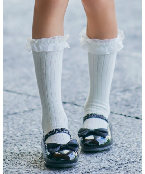 SHOO・LA・RUE（シューラルー）の「◆【18-20cm/セレモニー/入卒】リボンバレエシューズ（ドレスシューズ・キッズ・ブラック・90/80/20）」の14枚目の写真