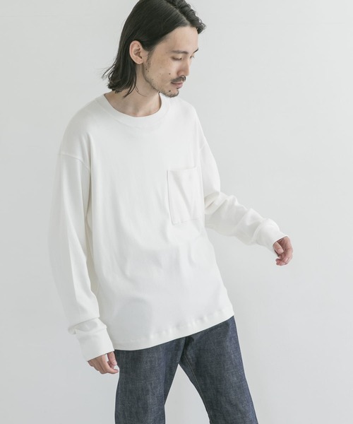 WORK NOT WORK URBAN RESEARCH（ワークノットワークアーバンリサーチ）の「WORK NOT WORK　Circular Rib T-Shirts Long-Sleeve（Tシャツ/カットソー・メンズ・ネイビー/グレー系その他/ブラック/オフホワイト・SMALL/MEDIUM/X-LARGE/LARGE）」の2枚目の写真