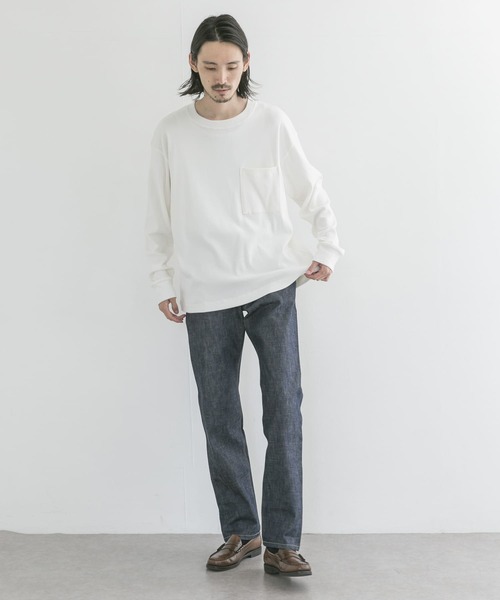 WORK NOT WORK URBAN RESEARCH（ワークノットワークアーバンリサーチ）の「WORK NOT WORK　Circular Rib T-Shirts Long-Sleeve（Tシャツ/カットソー・メンズ・ネイビー/グレー系その他/ブラック/オフホワイト・SMALL/MEDIUM/X-LARGE/LARGE）」の12枚目の写真