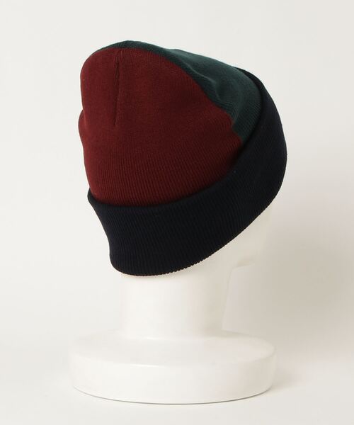 Carhartt WIP（カーハートダブリューアイピー）の「Carhartt WIP/カーハート ダブリューアイピー ビーニー I029489（ニットキャップ/ビーニー・メンズ・ベージュ系その他/ブラック×グリーン・FREE）」の3枚目の写真