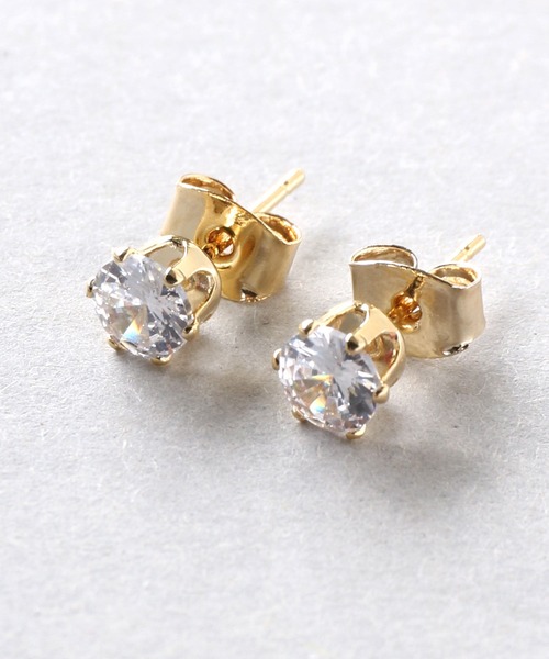 Manon's Selection（マノンズセレクション）の「1粒ストーンピアス5ｍｍ（ピアス（両耳用）・レディース・ゴールド/シルバー・ONE SIZE）」の7枚目の写真