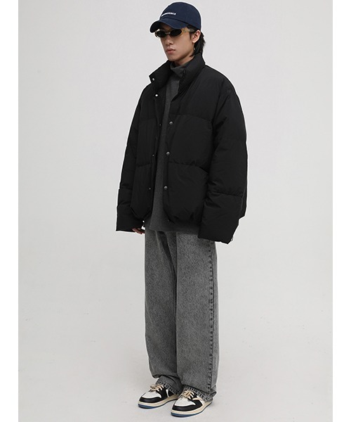 MASONPRINCE(メイソンプリンス)の「【MASONPRINCE】Oversized hem drawcord down jacket MF4016(ダウンジャケット/コート・メンズ・ベージュ/ブラック/グリーン/ライトカーキ・S/M/L)」の11枚目の写真