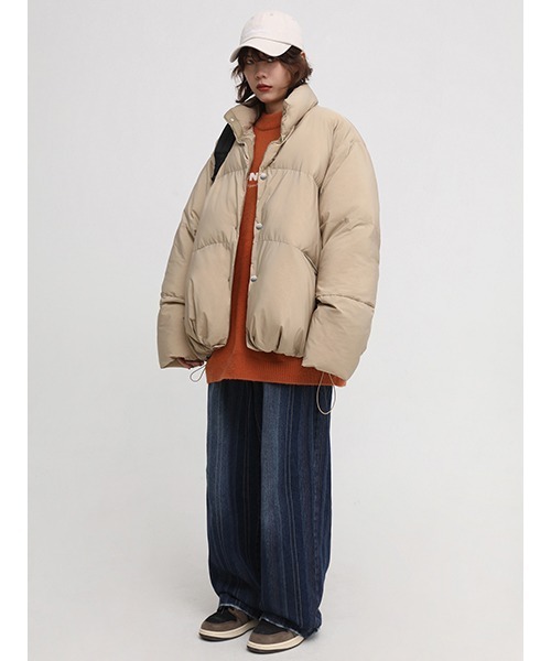 MASONPRINCE(メイソンプリンス)の「【MASONPRINCE】Oversized hem drawcord down jacket MF4016(ダウンジャケット/コート・メンズ・ベージュ/ブラック/グリーン/ライトカーキ・S/M/L)」の22枚目の写真