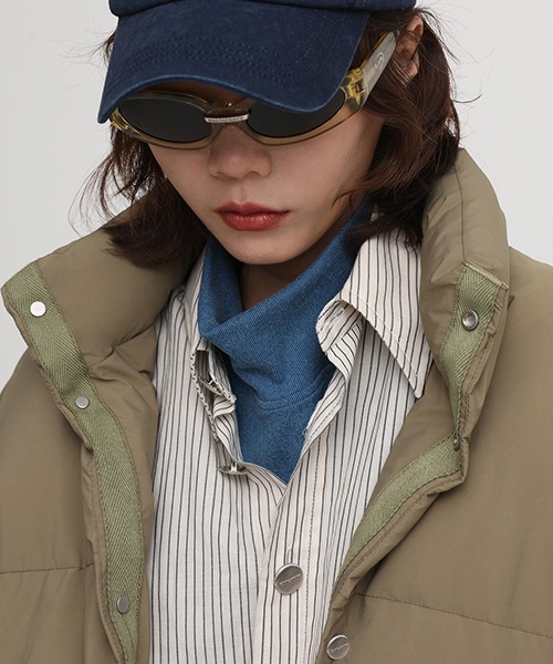 MASONPRINCE(メイソンプリンス)の「【MASONPRINCE】Oversized hem drawcord down jacket MF4016(ダウンジャケット/コート・メンズ・ベージュ/ブラック/グリーン/ライトカーキ・S/M/L)」の7枚目の写真