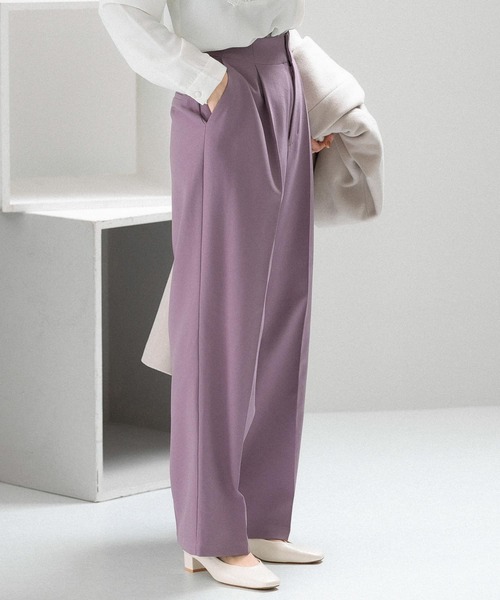 URBAN RESEARCH ROSSO（アーバンリサーチロッソ）の「ハイウエストタックトラウザー（その他パンツ・レディース・グリーン系その他/ブラウン系その他/ピンク系その他・38/36）」の3枚目の写真