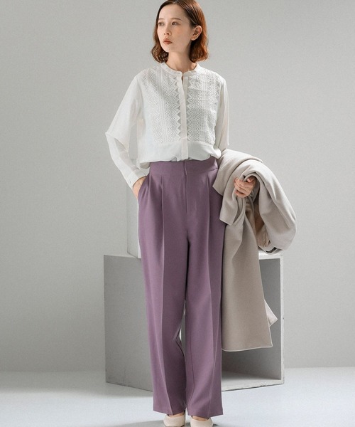 URBAN RESEARCH ROSSO（アーバンリサーチロッソ）の「ハイウエストタックトラウザー（その他パンツ・レディース・グリーン系その他/ブラウン系その他/ピンク系その他・38/36）」の16枚目の写真