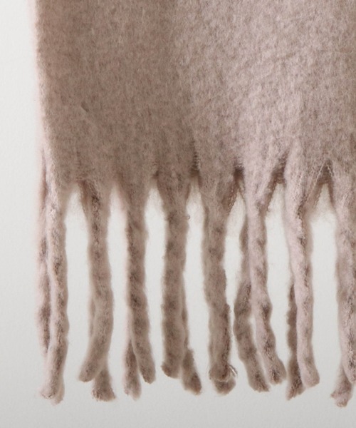 Cheek（チーク）の「大判フリンジマフラー（マフラー・レディース・ベージュ/ブルー/アイボリー/コーラルピンク・MEDIUM）」の20枚目の写真