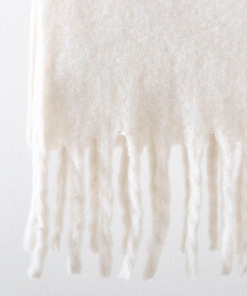 Cheek（チーク）の「大判フリンジマフラー（マフラー・レディース・ベージュ/ブルー/アイボリー/コーラルピンク・MEDIUM）」の22枚目の写真