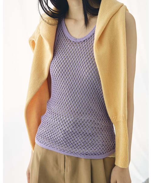 TODAYFUL（トゥデイフル）の「メッシュタンクトップ（タンクトップ・レディース・ホワイト/ブラック/オリーブ/ラベンダー・FREE）」の10枚目の写真