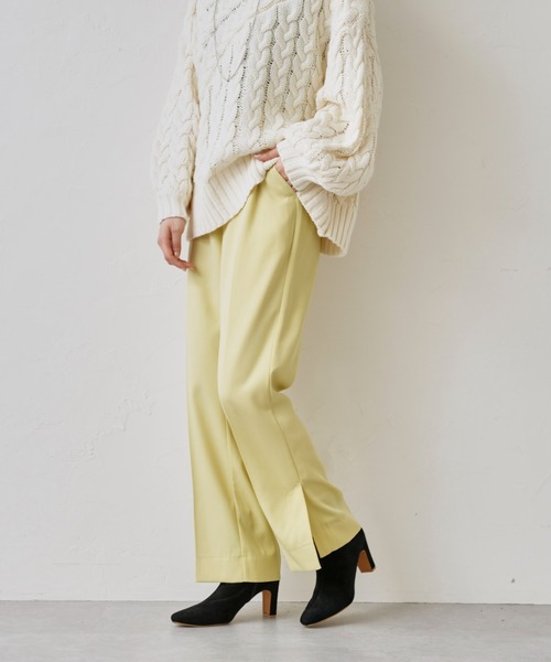 prose verse（プロズヴェール）の「サイドスリットセンタープレスパンツ（スラックス・レディース・ブラック/ブルー/イエロー・MEDIUM）」の2枚目の写真