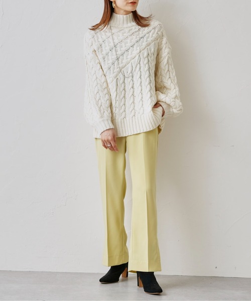 prose verse（プロズヴェール）の「サイドスリットセンタープレスパンツ（スラックス・レディース・ブラック/ブルー/イエロー・MEDIUM）」の4枚目の写真