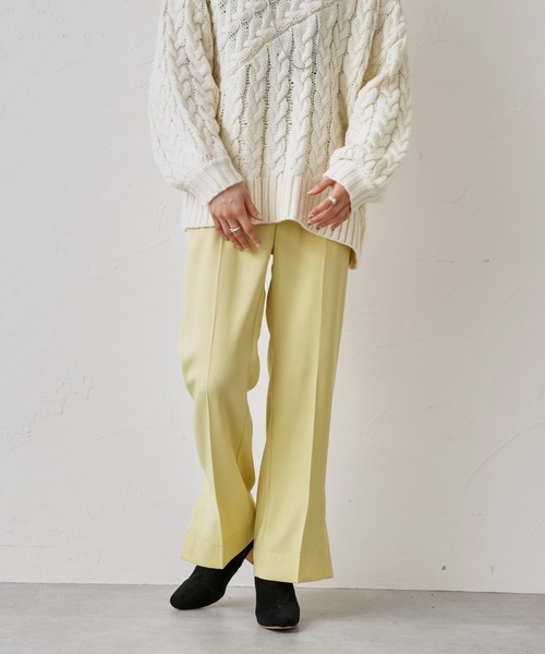 prose verse（プロズヴェール）の「サイドスリットセンタープレスパンツ（スラックス・レディース・ブラック/ブルー/イエロー・MEDIUM）」の8枚目の写真