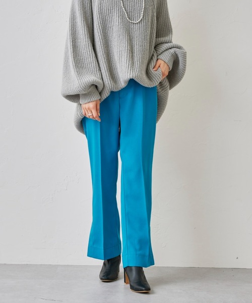 prose verse（プロズヴェール）の「サイドスリットセンタープレスパンツ（スラックス・レディース・ブラック/ブルー/イエロー・MEDIUM）」の12枚目の写真