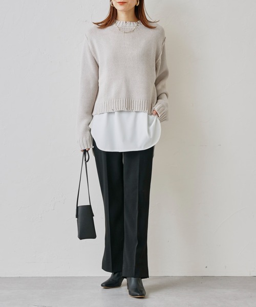 prose verse（プロズヴェール）の「サイドスリットセンタープレスパンツ（スラックス・レディース・ブラック/ブルー/イエロー・MEDIUM）」の16枚目の写真