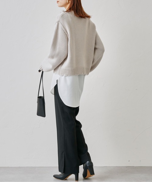 prose verse（プロズヴェール）の「サイドスリットセンタープレスパンツ（スラックス・レディース・ブラック/ブルー/イエロー・MEDIUM）」の9枚目の写真