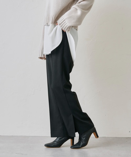 prose verse（プロズヴェール）の「サイドスリットセンタープレスパンツ（スラックス・レディース・ブラック/ブルー/イエロー・MEDIUM）」の6枚目の写真