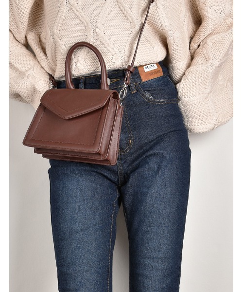 MONICA（モニカ）の「ワンハンドルミニショルダーバッグ（ショルダーバッグ・レディース・ブラック/グレー/ブラウン/イエロー/ピンク/ブルー/パープル/グリーン・FREE）」の3枚目の写真