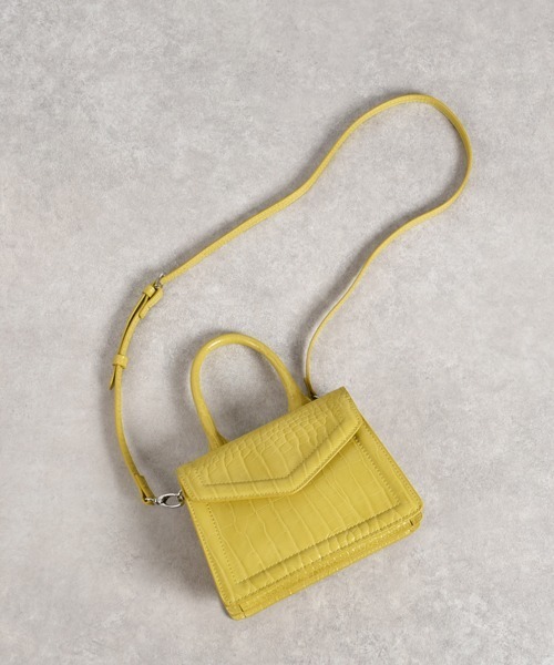 MONICA（モニカ）の「ワンハンドルミニショルダーバッグ（ショルダーバッグ・レディース・ブラック/グレー/ブラウン/イエロー/ピンク/ブルー/パープル/グリーン・FREE）」の7枚目の写真