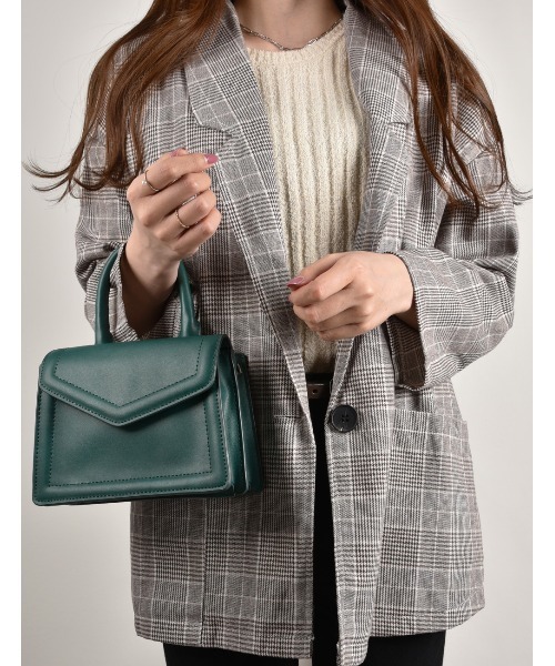 MONICA（モニカ）の「ワンハンドルミニショルダーバッグ（ショルダーバッグ・レディース・ブラック/グレー/ブラウン/イエロー/ピンク/ブルー/パープル/グリーン・FREE）」の4枚目の写真