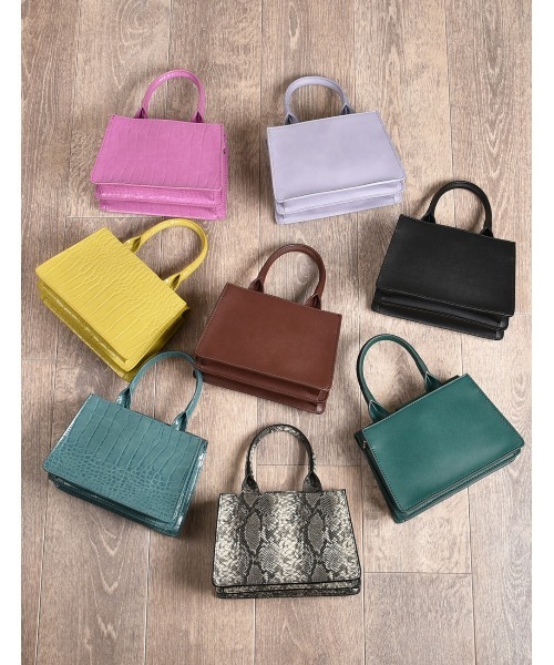 MONICA（モニカ）の「ワンハンドルミニショルダーバッグ（ショルダーバッグ・レディース・ブラック/グレー/ブラウン/イエロー/ピンク/ブルー/パープル/グリーン・FREE）」の9枚目の写真