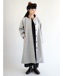 Samansa Mos2 | ウーリーライクノーカラーコート(ノーカラーコート)