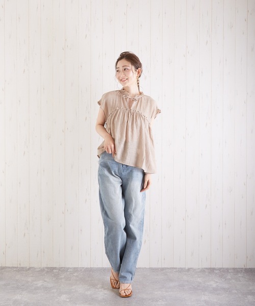 VIBGYOR(ヴィブジョー)の「デニムハイライズテーパードPT(AS)(デニムパンツ・レディース・ホワイト・MEDIUM/SMALL)」の13枚目の写真