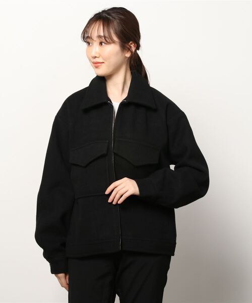 DETAILS（ディテールズ）の「DETAILS/メルトンA-2スイングトップ（ブルゾン・レディース・ブラック/ブルー/オリーブ・MEDIUM/LARGE）」の2枚目の写真