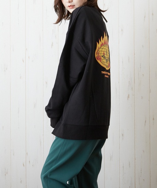 VIBGYOR(ヴィブジョー)の「【CHICHI】Zarograviaty LOGO プリント クルーネック スウェット(スウェット・レディース・ブラック/グリーン/グレー系その他・FREE)」の2枚目の写真