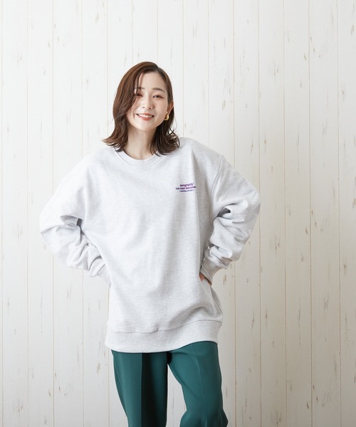 VIBGYOR(ヴィブジョー)の「【CHICHI】Zarograviaty LOGO プリント クルーネック スウェット(スウェット・レディース・ブラック/グリーン/グレー系その他・FREE)」の14枚目の写真