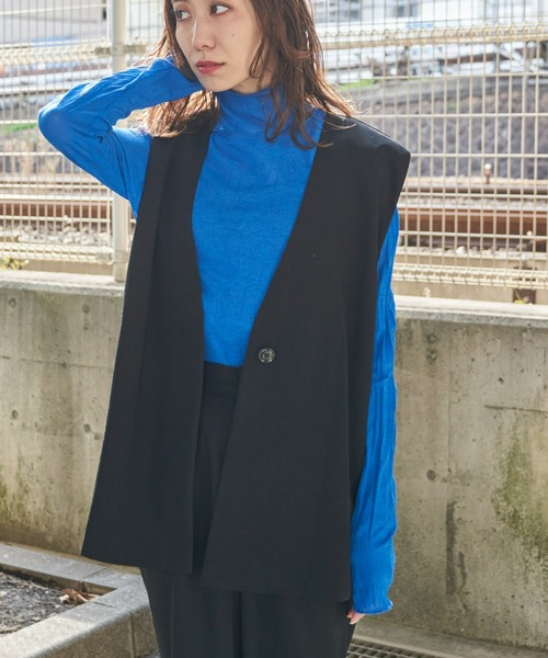 Auntie Rosa Holiday（アンティローザホリデー）の「カラーレスジレ（セットアップ対応）（ベスト・レディース・ネイビー/ブラック・FREE）」の11枚目の写真