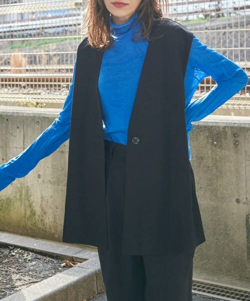 Auntie Rosa Holiday（アンティローザホリデー）の「カラーレスジレ（セットアップ対応）（ベスト・レディース・ネイビー/ブラック・FREE）」の9枚目の写真