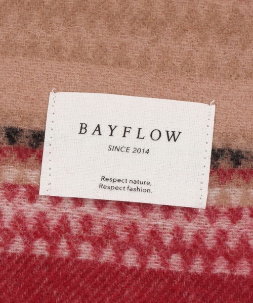 BAYFLOW(ベイフロー)の「ネイティブガラマフラー(ストール/ショール・メンズ・レッド/オフホワイト・FREE)」の13枚目の写真