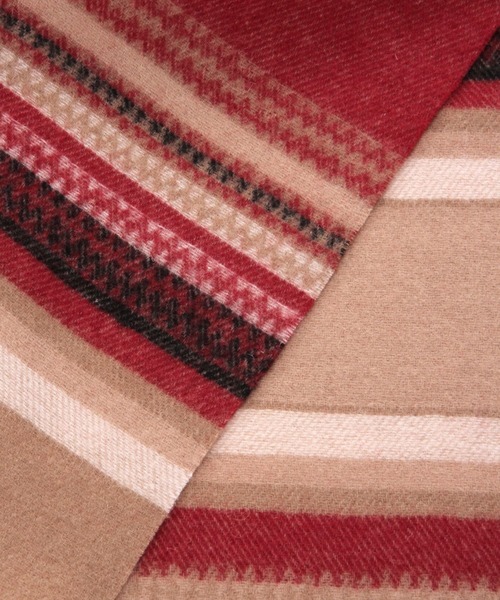 BAYFLOW(ベイフロー)の「ネイティブガラマフラー(ストール/ショール・メンズ・レッド/オフホワイト・FREE)」の3枚目の写真