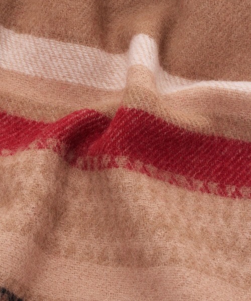BAYFLOW(ベイフロー)の「ネイティブガラマフラー(ストール/ショール・メンズ・レッド/オフホワイト・FREE)」の4枚目の写真