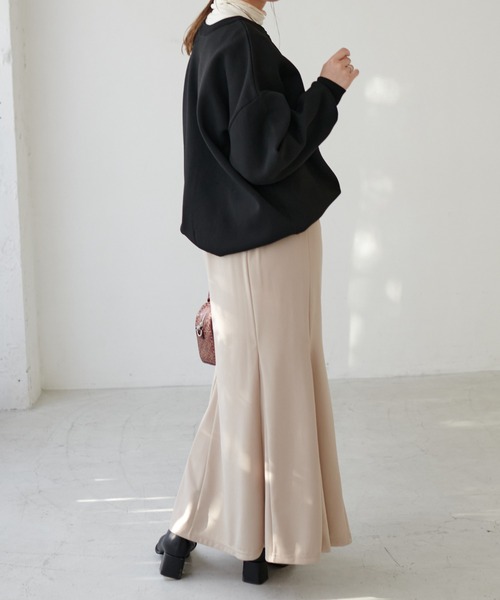 DISCOAT（ディスコート）の「ポンチマーメイドスカート（スカート・レディース・ライトグレー/ブラック/グレイッシュベージュ・FREE）」の11枚目の写真