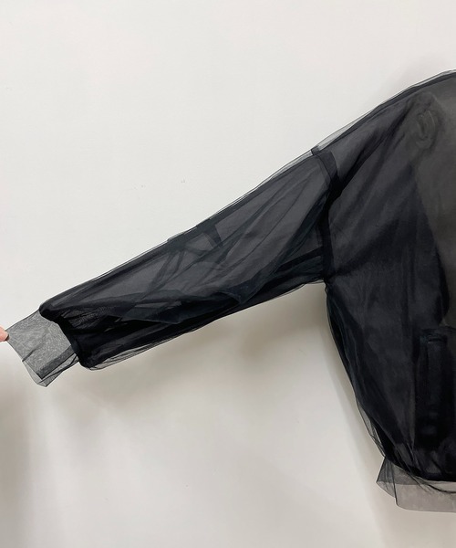 AULA AILA(アウラアイラ)の「シアーブルゾン(SHEER BLOUSON)(ブルゾン・レディース・ブラック/グレー/ホワイト・M)」の13枚目の写真