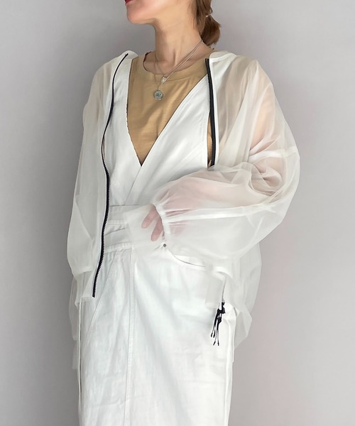 AULA AILA シアーブルゾン 白 SHEER BLOUSON — aulaaila