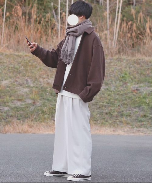 INTER FACTORY（インターファクトリー）の「DAISUKE - バギーワイドスラックス made in INTER FACTORY（スラックス・メンズ・ホワイト/チャコールグレー・MEDIUM/LARGE）」の19枚目の写真