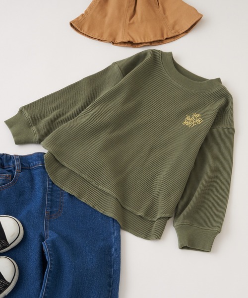 CIAOPANIC TYPY（チャオパニックティピー）の「■【KIDS】刺繍ワッフルプルオーバー（Tシャツ/カットソー・キッズ・ホワイト系その他/カーキ/バイオレット・SMALL/MEDIUM/LARGE/X-LARGE/XX-LARGE）」の3枚目の写真