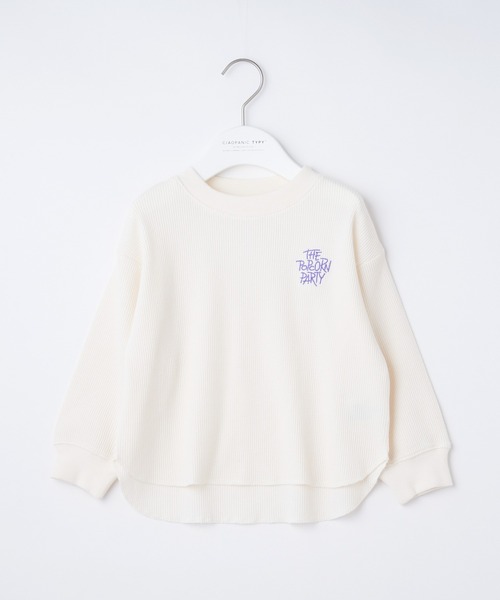 CIAOPANIC TYPY（チャオパニックティピー）の「■【KIDS】刺繍ワッフルプルオーバー（Tシャツ/カットソー・キッズ・ホワイト系その他/カーキ/バイオレット・SMALL/MEDIUM/LARGE/X-LARGE/XX-LARGE）」の4枚目の写真