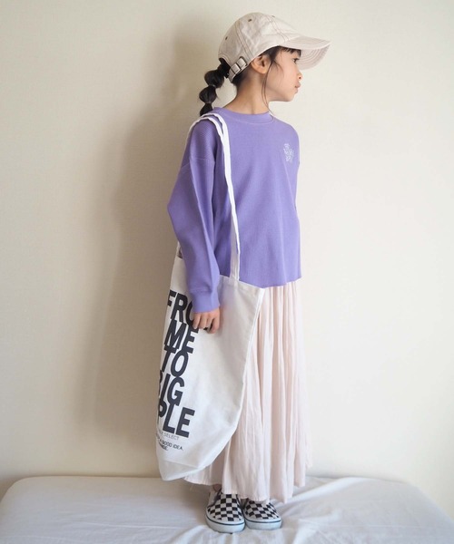 CIAOPANIC TYPY（チャオパニックティピー）の「■【KIDS】刺繍ワッフルプルオーバー（Tシャツ/カットソー・キッズ・ホワイト系その他/カーキ/バイオレット・SMALL/MEDIUM/LARGE/X-LARGE/XX-LARGE）」の14枚目の写真