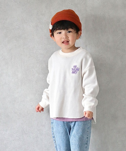 CIAOPANIC TYPY（チャオパニックティピー）の「■【KIDS】刺繍ワッフルプルオーバー（Tシャツ/カットソー・キッズ・ホワイト系その他/カーキ/バイオレット・SMALL/MEDIUM/LARGE/X-LARGE/XX-LARGE）」の21枚目の写真