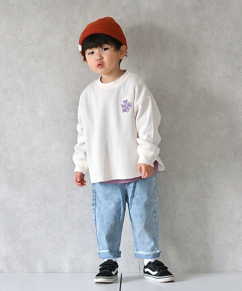 CIAOPANIC TYPY（チャオパニックティピー）の「■【KIDS】刺繍ワッフルプルオーバー（Tシャツ/カットソー・キッズ・ホワイト系その他/カーキ/バイオレット・SMALL/MEDIUM/LARGE/X-LARGE/XX-LARGE）」の20枚目の写真