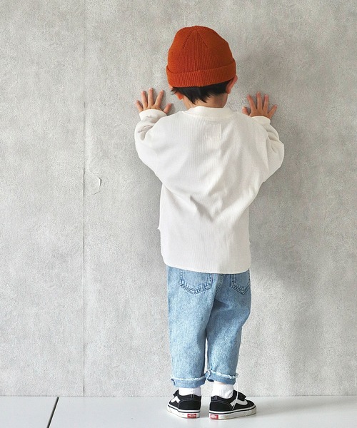 CIAOPANIC TYPY（チャオパニックティピー）の「■【KIDS】刺繍ワッフルプルオーバー（Tシャツ/カットソー・キッズ・ホワイト系その他/カーキ/バイオレット・SMALL/MEDIUM/LARGE/X-LARGE/XX-LARGE）」の19枚目の写真