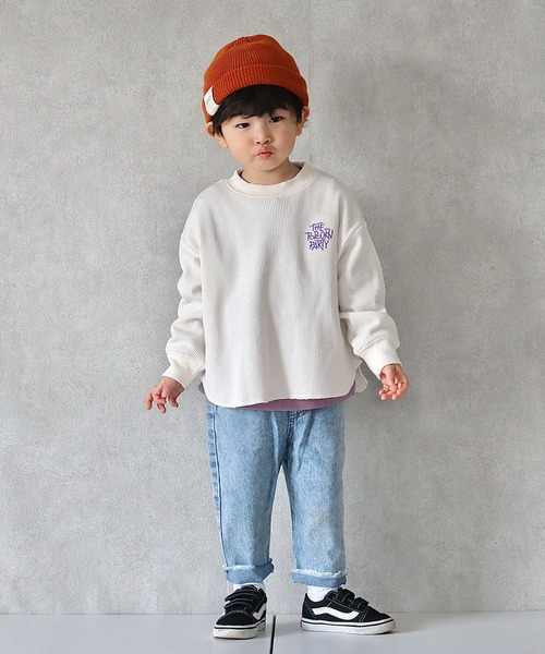 CIAOPANIC TYPY（チャオパニックティピー）の「■【KIDS】刺繍ワッフルプルオーバー（Tシャツ/カットソー・キッズ・ホワイト系その他/カーキ/バイオレット・SMALL/MEDIUM/LARGE/X-LARGE/XX-LARGE）」の17枚目の写真