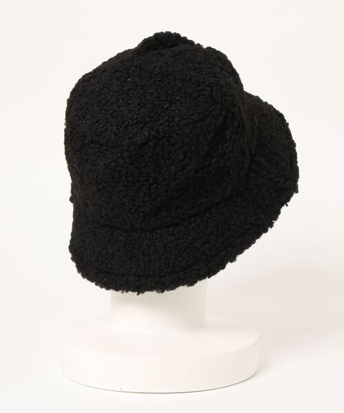 VIBGYOR（ヴィブジョー）の「VIBGYOR Select/ボアバケットハット(BL)（ハット・レディース・ブラック/ダークベージュ/ホワイト・MEDIUM）」の4枚目の写真