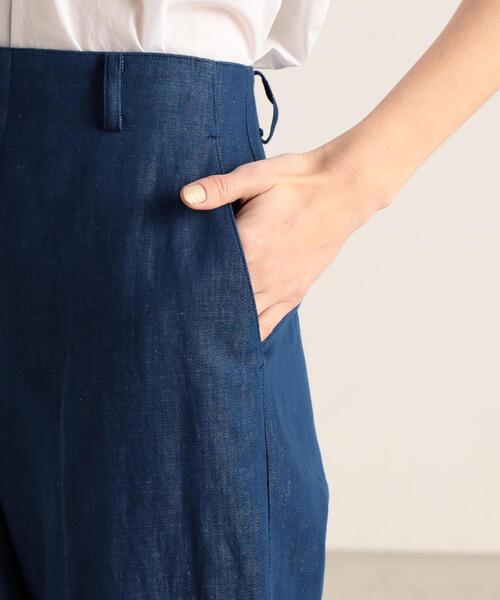 TOMORROWLAND （トゥモローランド）の「コットンリネンデニム ハイウエストワイドパンツ（デニムパンツ・レディース・ブラウン/ダークブルー・36/34）」の11枚目の写真