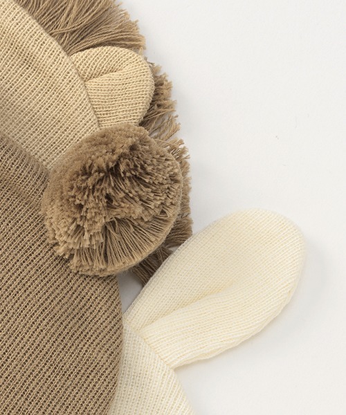 petit main（プティマイン）の「コットンアニマルワッチ（ニットキャップ/ビーニー・キッズ・ベージュ/イエロー/アイボリー・FREE）」の8枚目の写真