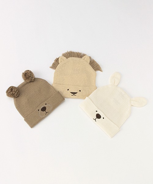 petit main（プティマイン）の「コットンアニマルワッチ（ニットキャップ/ビーニー・キッズ・ベージュ/イエロー/アイボリー・FREE）」の11枚目の写真